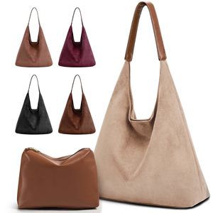 2-Piece Vegan Leather Purse Set Slouchy Hobo Shoulder Bag & Suede :')